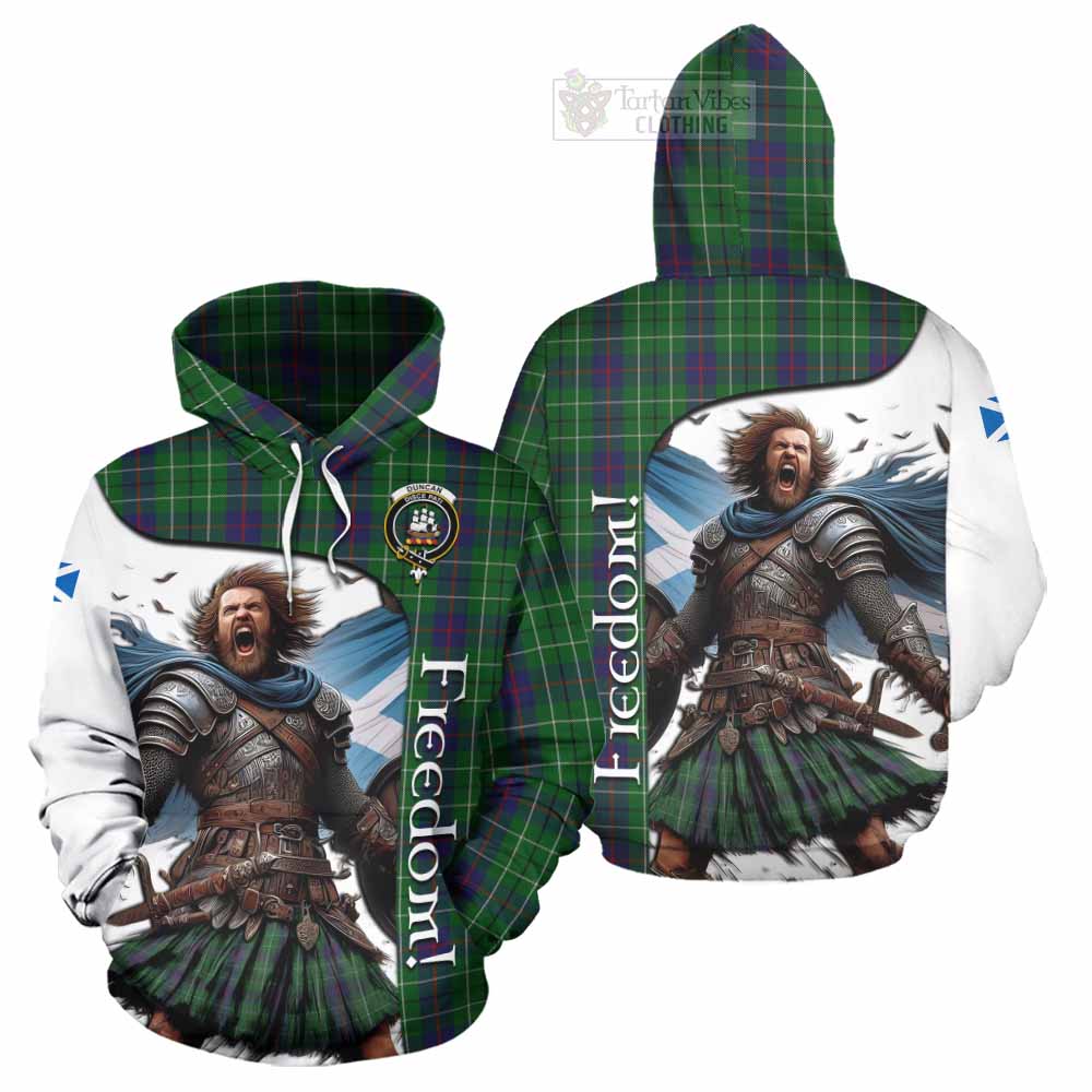 Tartan Vibes Clothing Duncan Crest Tartan Hoodie Inspired by the Freedom of Scottish Warrior