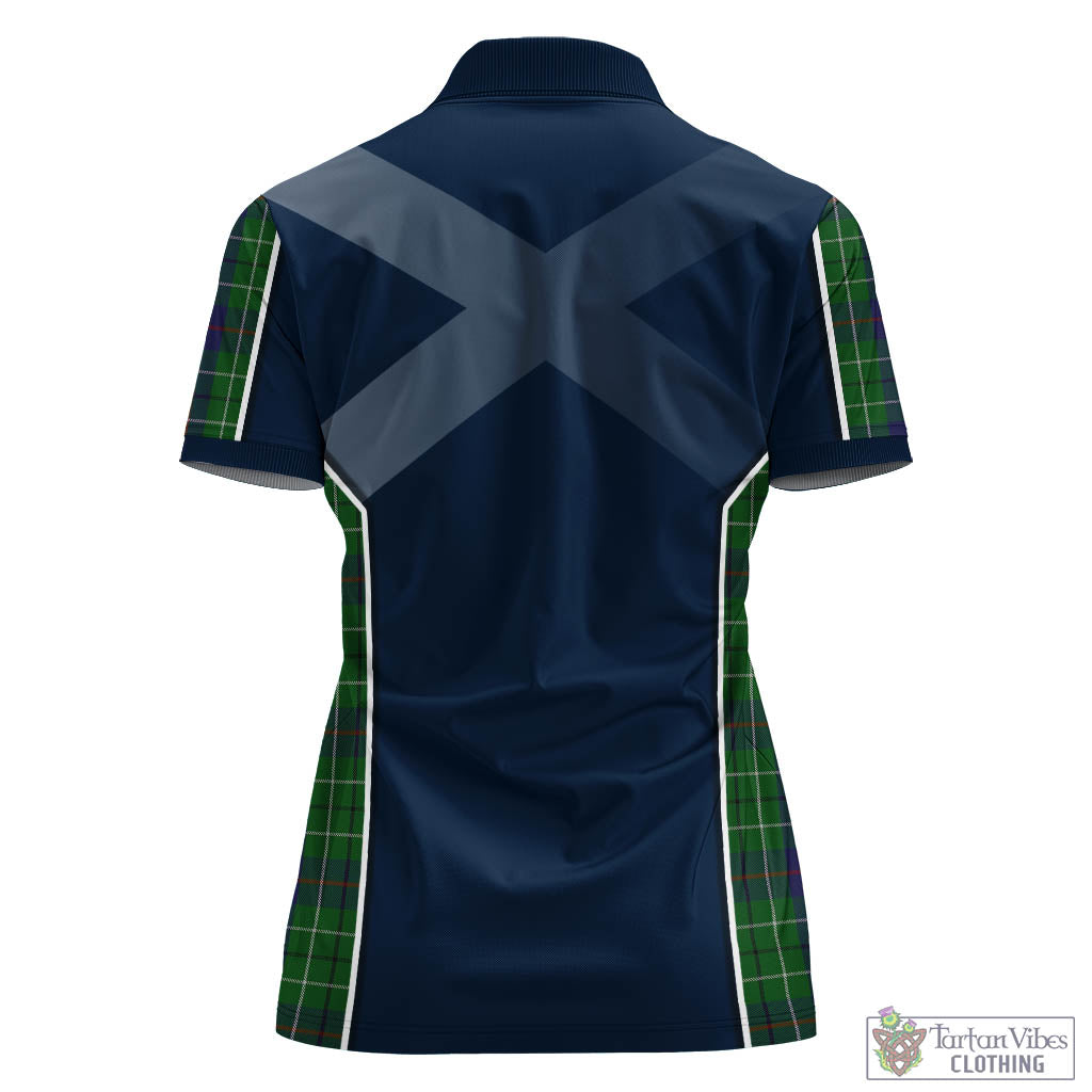 Tartan Vibes Clothing Duncan Tartan Women's Polo Shirt with Family Crest and Scottish Thistle Vibes Sport Style