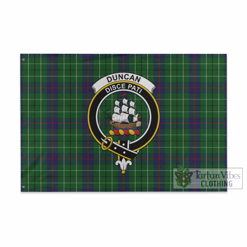 Tartan Vibes Clothing Duncan Tartan House Flag with Family Crest