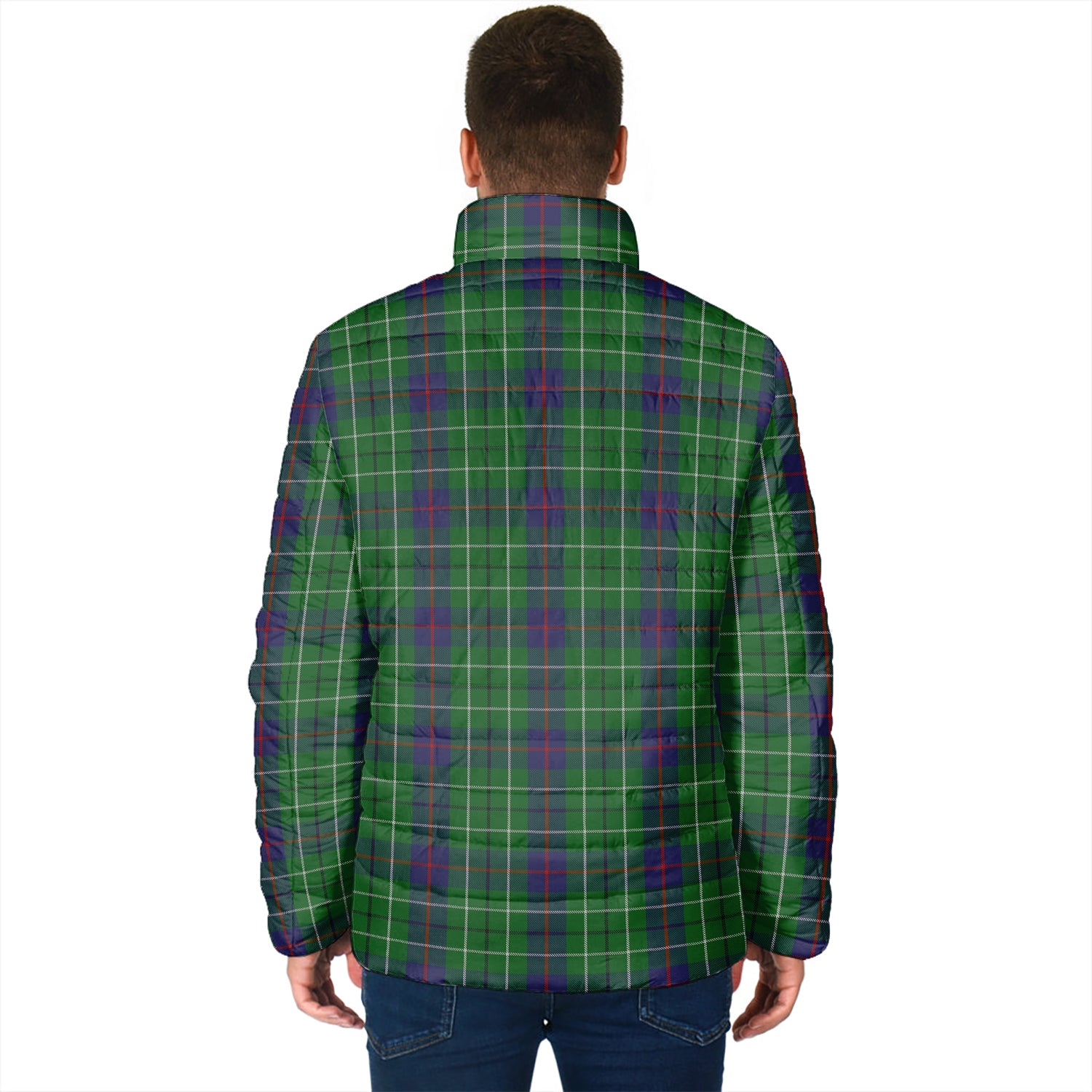 Duncan Tartan Padded Jacket with Family Crest - Tartanvibesclothing