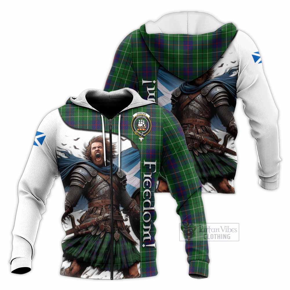 Tartan Vibes Clothing Duncan Crest Tartan Knitted Hoodie Inspired by the Freedom of Scottish Warrior