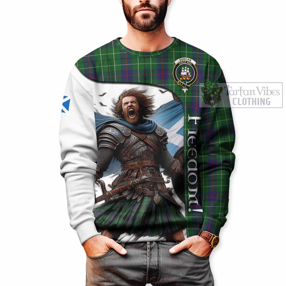 Tartan Vibes Clothing Duncan Crest Tartan Sweatshirt Inspired by the Freedom of Scottish Warrior