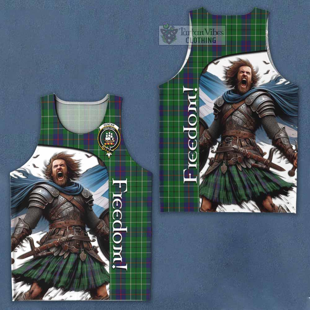 Tartan Vibes Clothing Duncan Crest Tartan Men's Tank Top Inspired by the Freedom of Scottish Warrior