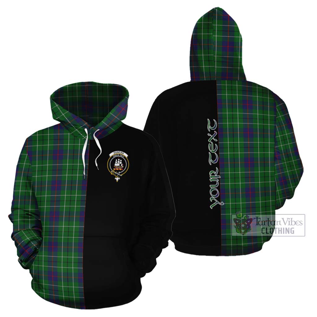 Tartan Vibes Clothing Duncan Tartan Cotton Hoodie with Family Crest and Half Of Me Style