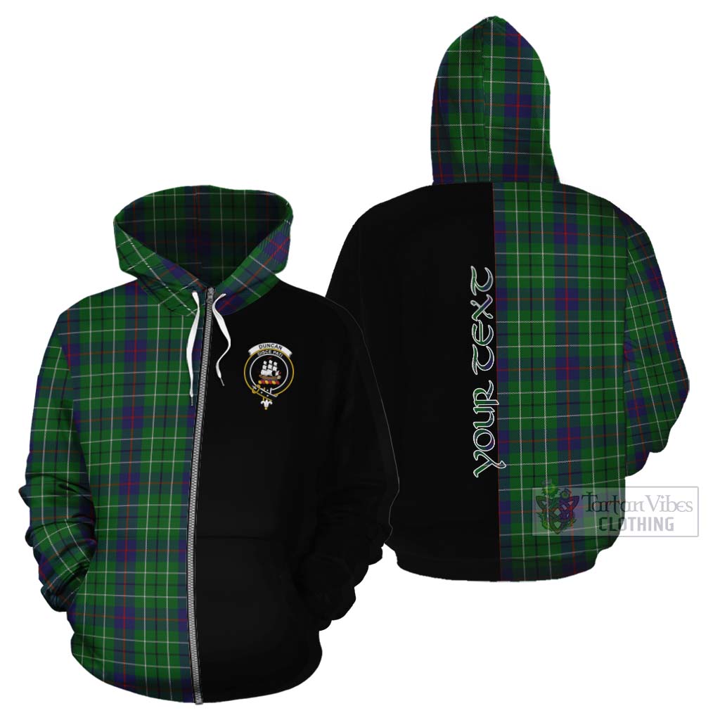 Tartan Vibes Clothing Duncan Tartan Cotton Hoodie with Family Crest and Half Of Me Style