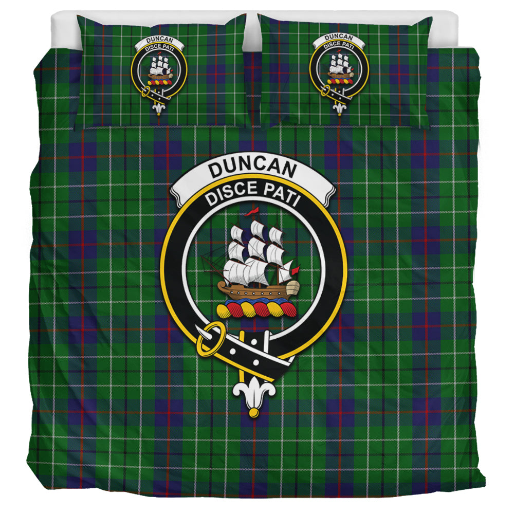 Duncan Tartan Bedding Set with Family Crest UK Bedding Set UK Super King 104*94 inch - Tartan Vibes Clothing