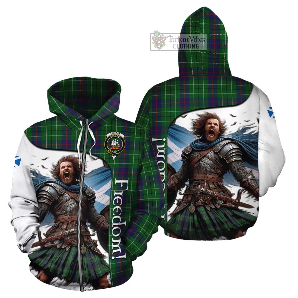 Tartan Vibes Clothing Duncan Crest Tartan Cotton Hoodie Inspired by the Freedom of Scottish Warrior