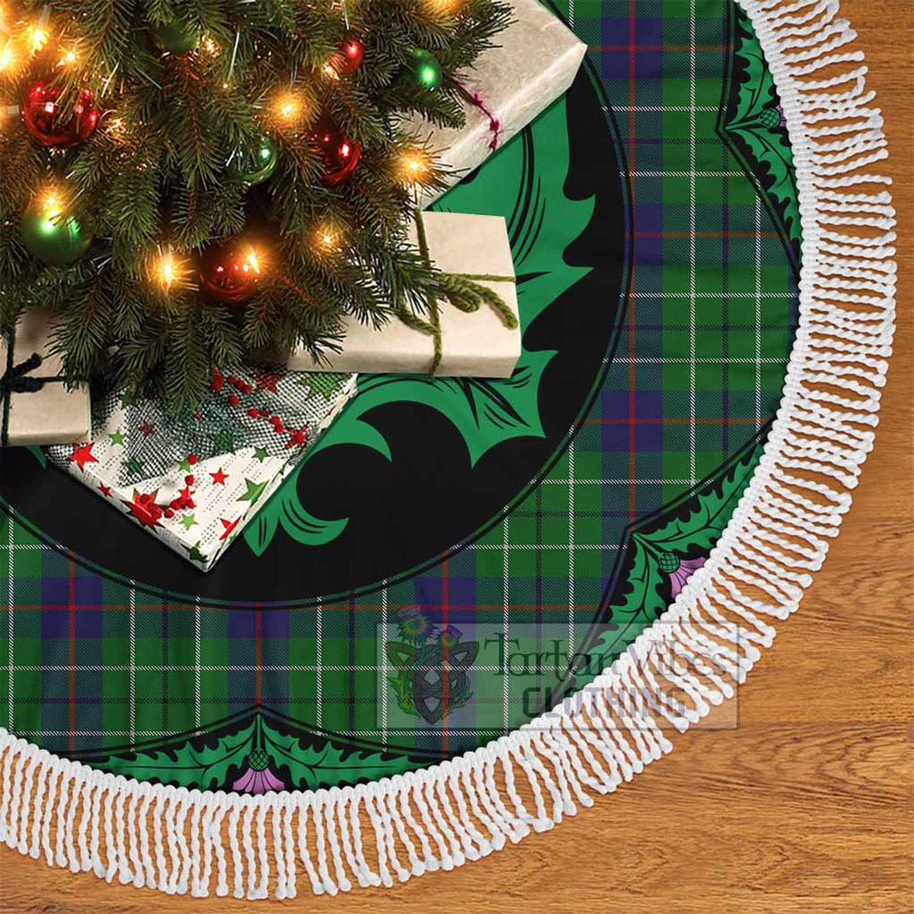 Tartan Vibes Clothing Duncan Tartan Christmas Tree Skirt Scottish Thistle Style