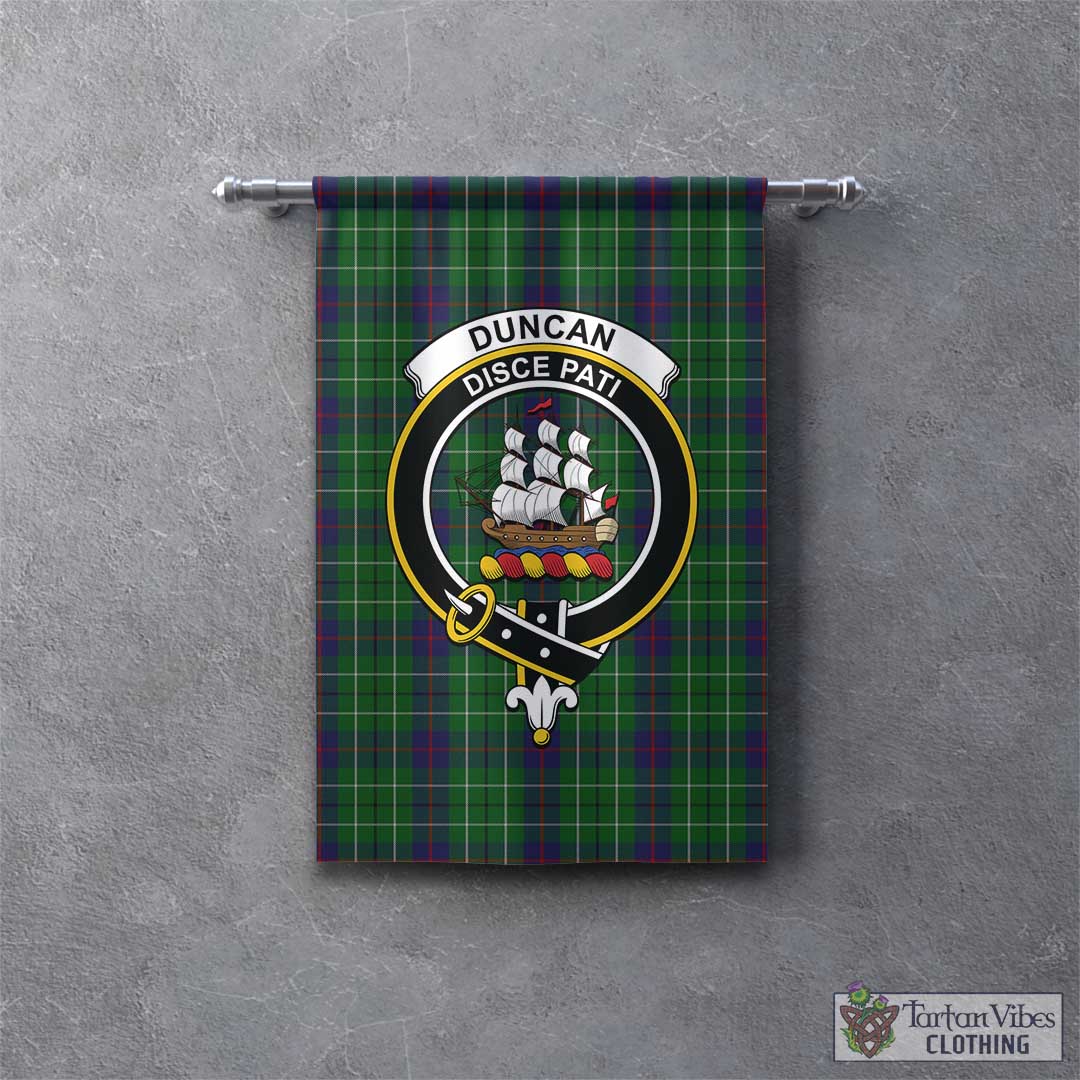 Tartan Vibes Clothing Duncan Tartan Gonfalon, Tartan Banner with Family Crest