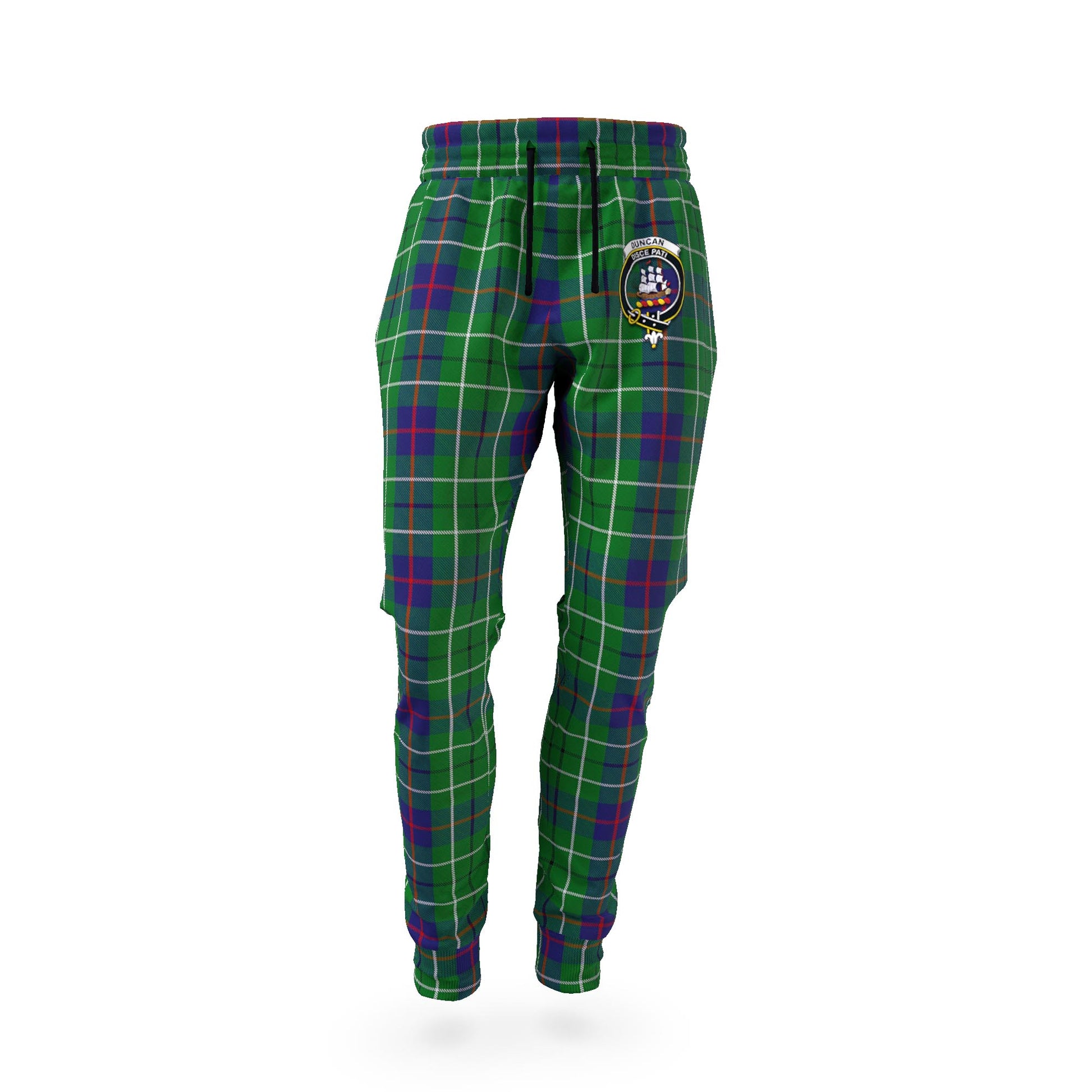 Duncan Tartan Joggers Pants with Family Crest - Tartan Vibes Clothing