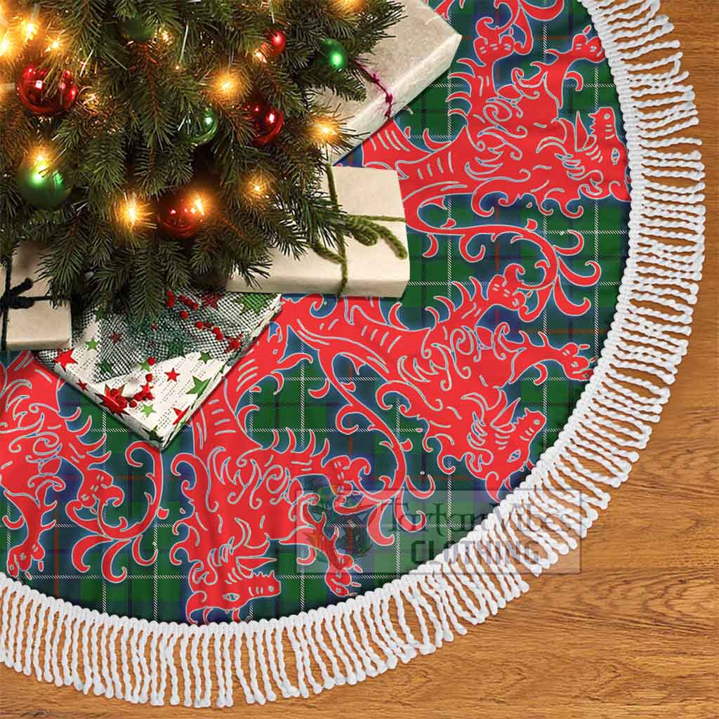 Tartan Vibes Clothing Duncan Tartan Christmas Tree Skirt Lion Rampant Style