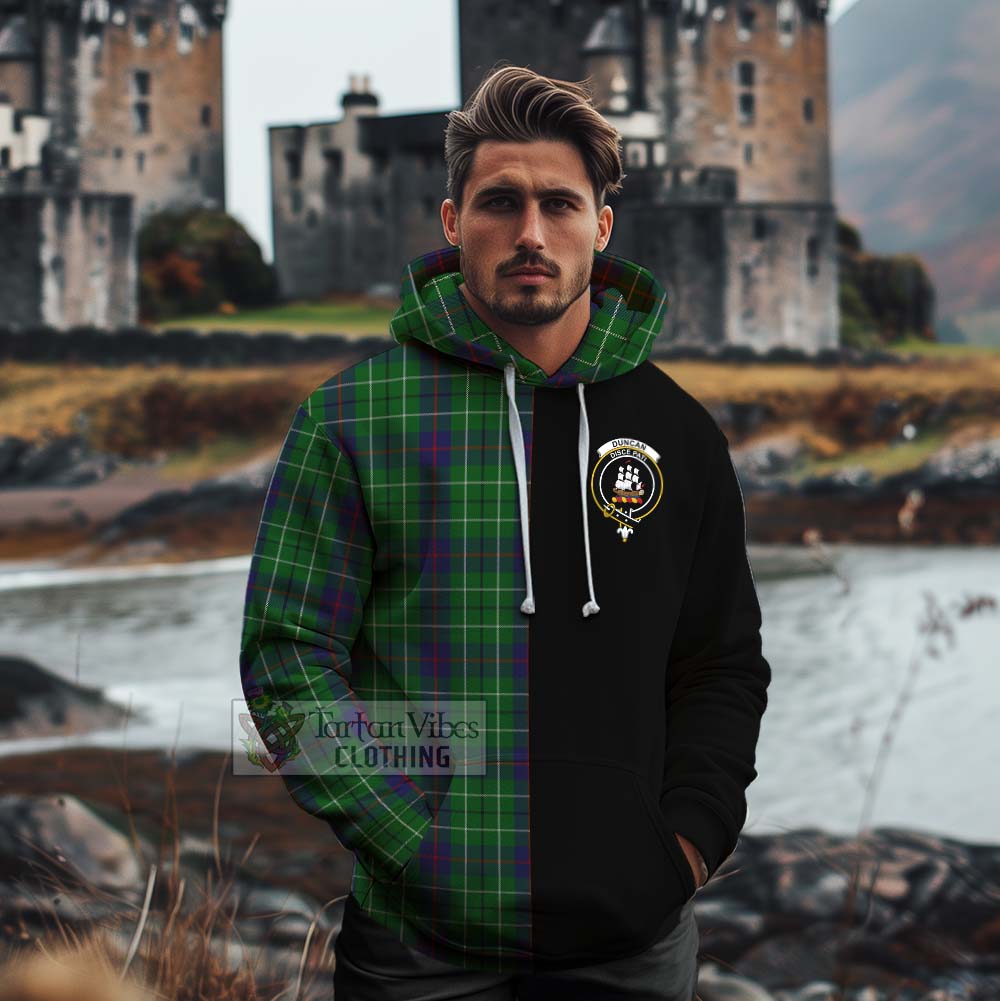 Tartan Vibes Clothing Duncan Tartan Cotton Hoodie with Family Crest and Half Of Me Style