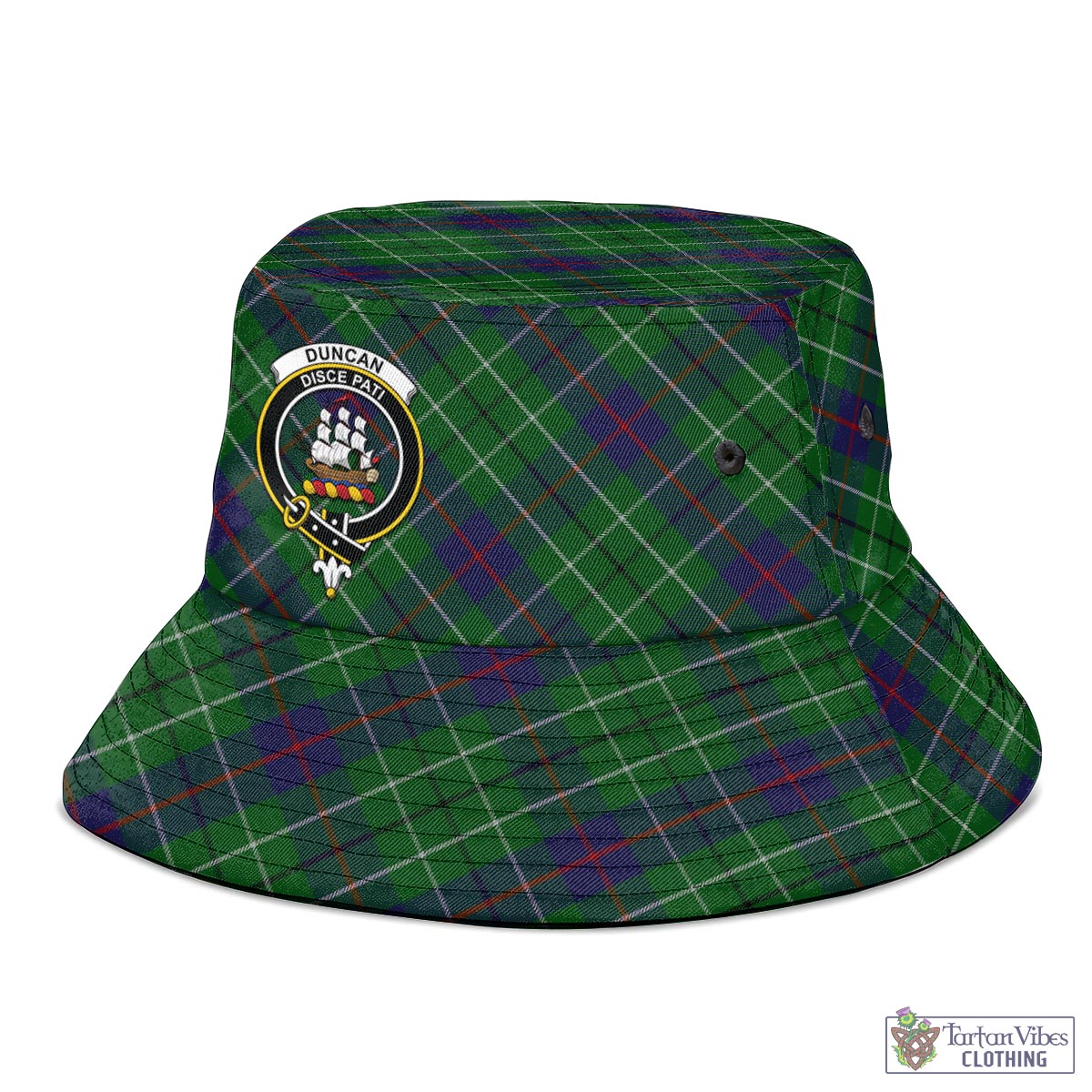 Tartan Vibes Clothing Duncan Tartan Bucket Hat with Family Crest