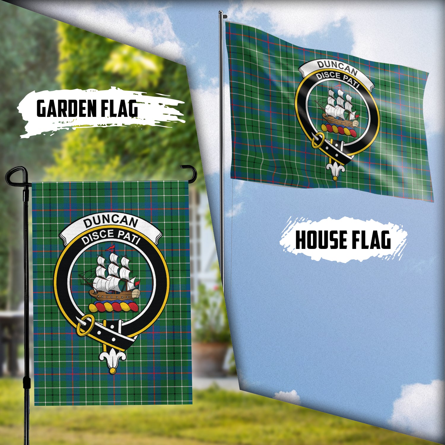 duncan-ancient-tartan-flag-with-family-crest