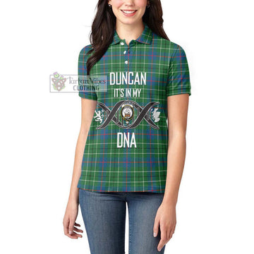 Duncan Ancient Tartan Women's Polo Shirt with Family Crest DNA In Me Style