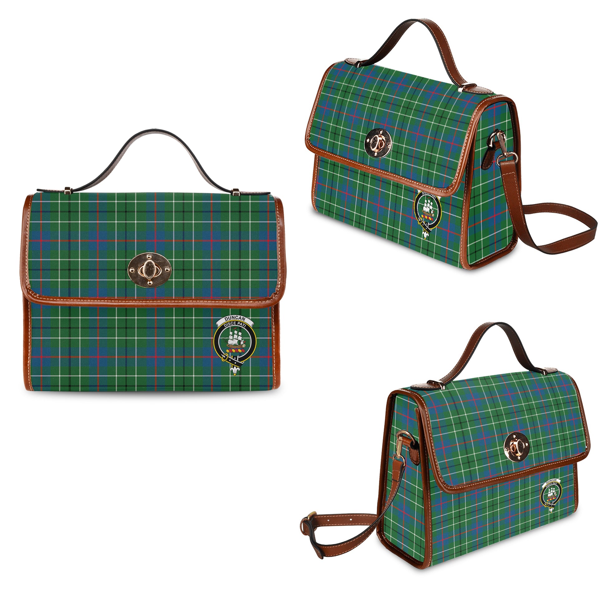 duncan-ancient-tartan-leather-strap-waterproof-canvas-bag-with-family-crest