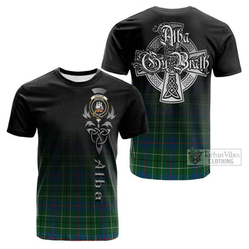 Duncan Ancient Tartan Cotton T-shirt Featuring Alba Gu Brath Family Crest Celtic Inspired