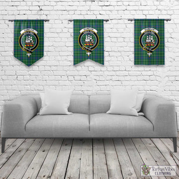 Duncan Ancient Tartan Gonfalon, Tartan Banner with Family Crest