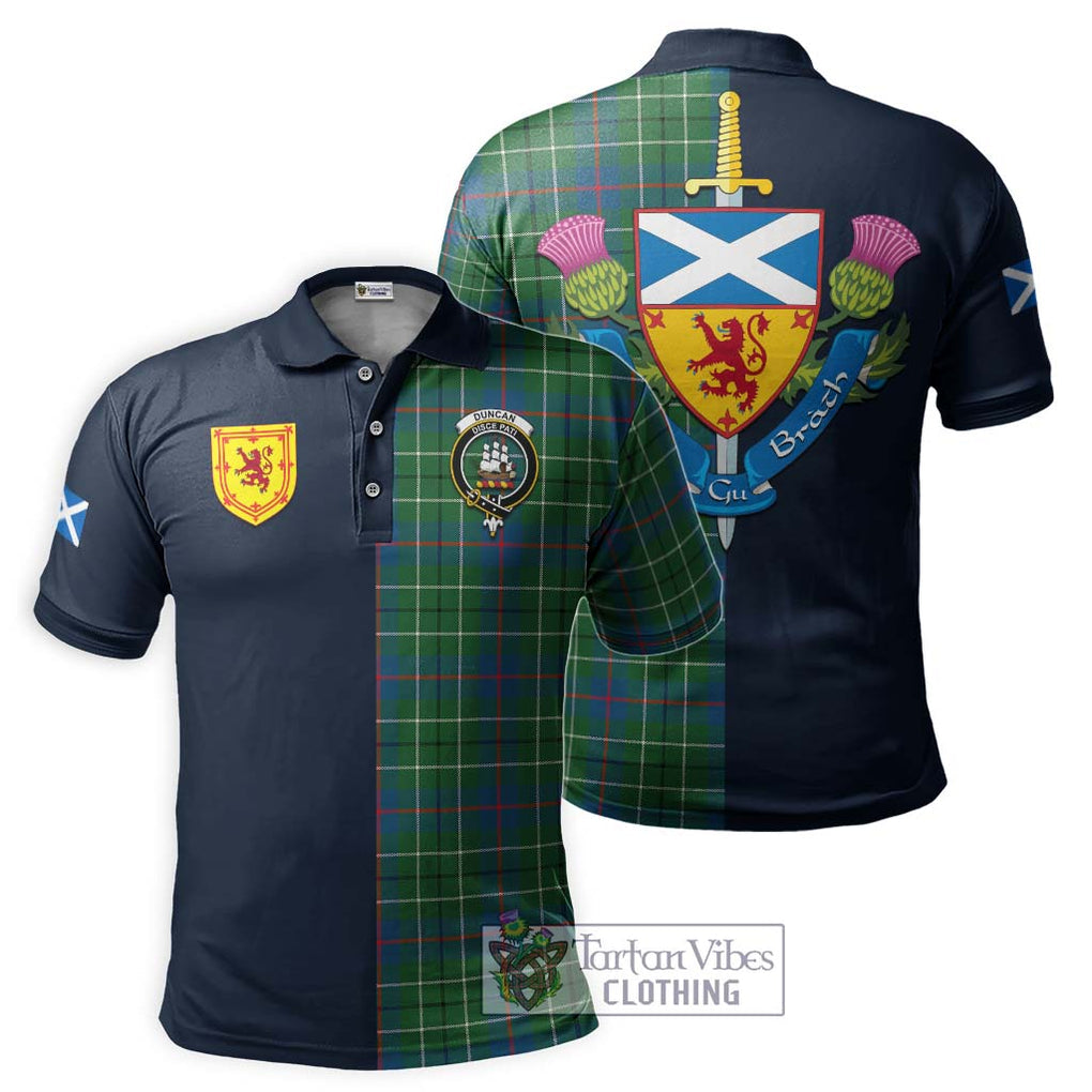 Tartan Vibes Clothing Duncan Ancient Tartan Polo Shirt with Scottish Lion Royal Arm Half Style