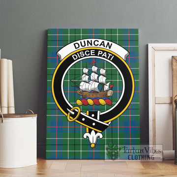 Duncan Ancient Tartan Canvas Print Wall Art with Family Crest