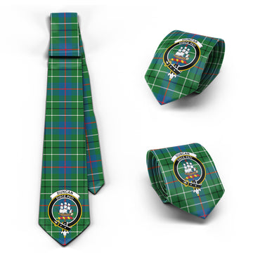 Duncan Ancient Tartan Classic Necktie with Family Crest