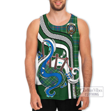 Duncan Ancient Tartan Men's Tank Top with Epic Bagpipe Style