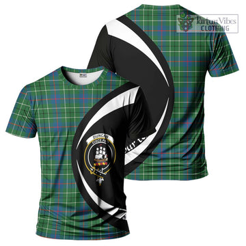 Duncan Ancient Tartan T-Shirt with Family Crest Circle Style
