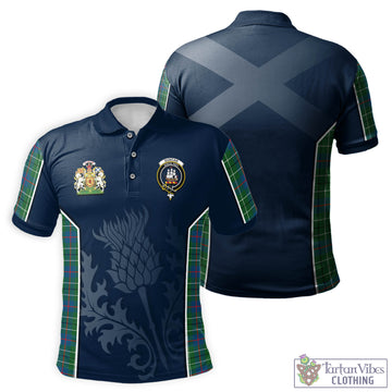 Duncan Ancient Tartan Men's Polo Shirt with Family Crest and Scottish Thistle Vibes Sport Style