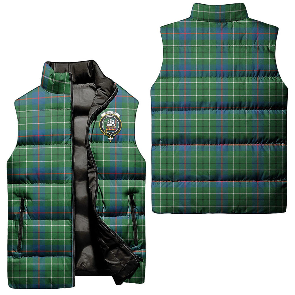 Duncan Ancient Tartan Sleeveless Puffer Jacket with Family Crest Unisex - Tartanvibesclothing