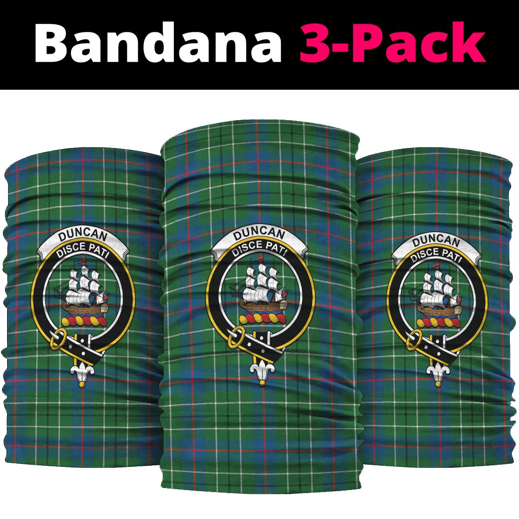 Duncan Ancient Tartan Neck Gaiters, Tartan Bandanas, Tartan Head Band with Family Crest One Size - Tartanvibesclothing