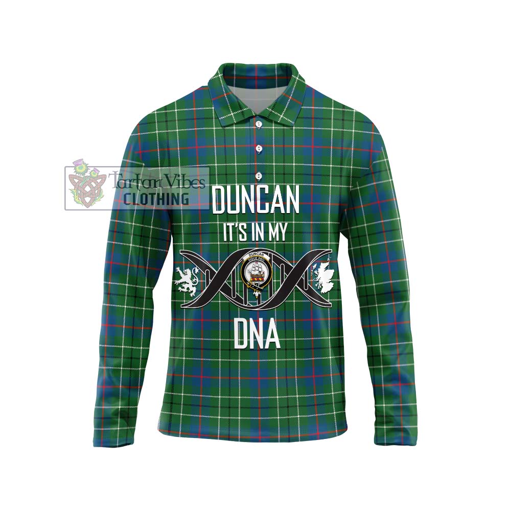 Tartan Vibes Clothing Duncan Ancient Tartan Long Sleeve Polo Shirt with Family Crest DNA In Me Style