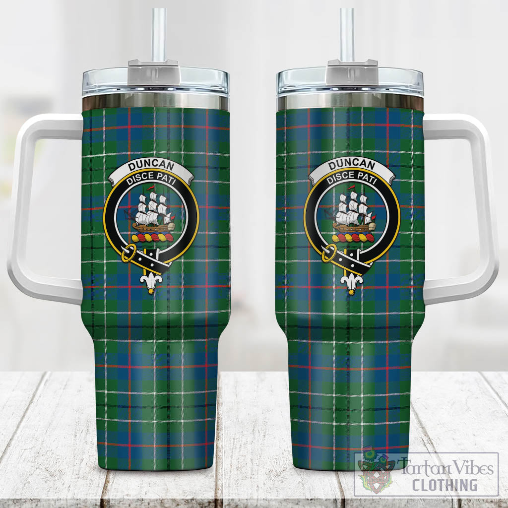 Tartan Vibes Clothing Duncan Ancient Tartan and Family Crest Tumbler with Handle