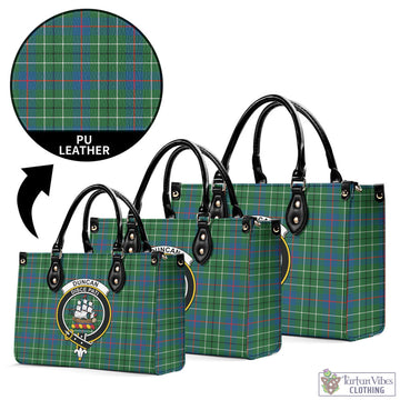 Duncan Ancient Tartan Luxury Leather Handbags with Family Crest