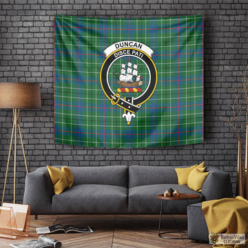 Duncan Ancient Tartan Tapestry Wall Hanging and Home Decor for Room with Family Crest