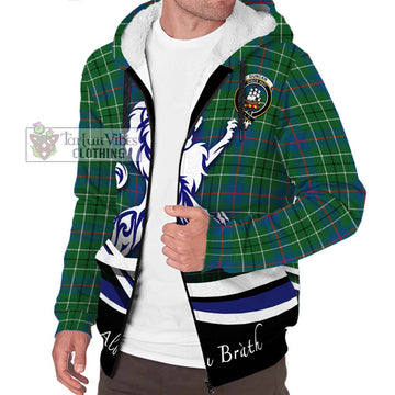 Duncan Ancient Tartan Sherpa Hoodie with Alba Gu Brath Regal Lion Emblem