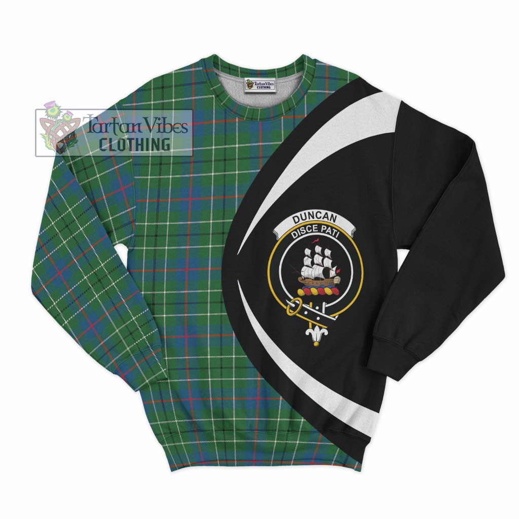 Duncan Ancient Tartan Sweatshirt with Family Crest Circle Style Unisex - Tartan Vibes Clothing