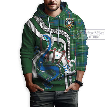 Duncan Ancient Tartan Hoodie with Epic Bagpipe Style