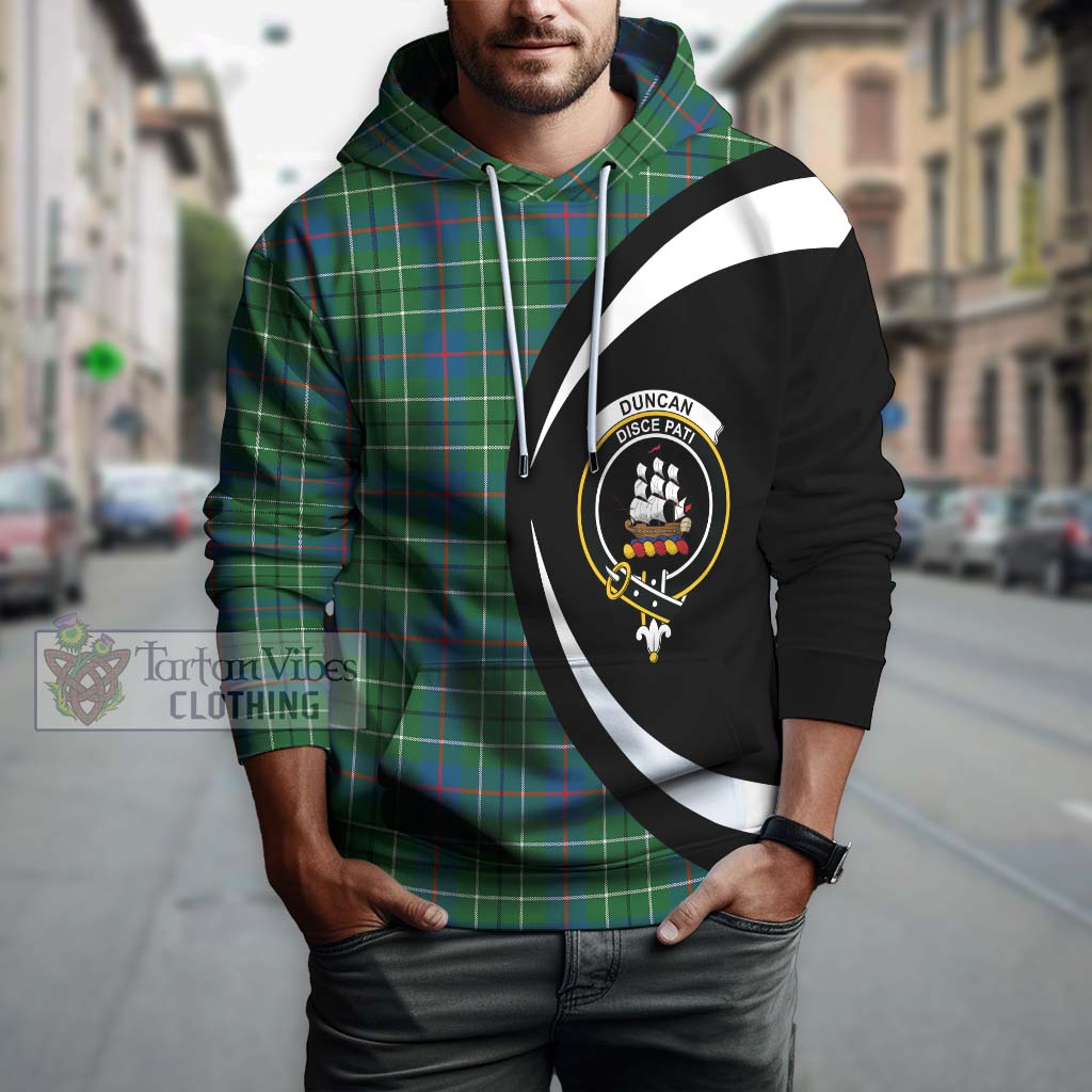 Tartan Vibes Clothing Duncan Ancient Tartan Hoodie with Family Crest Circle Style