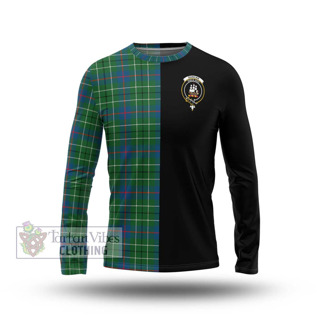 Duncan Ancient Tartan Long Sleeve T-Shirt with Family Crest and Half Of Me Style Unisex - Tartanvibesclothing Shop