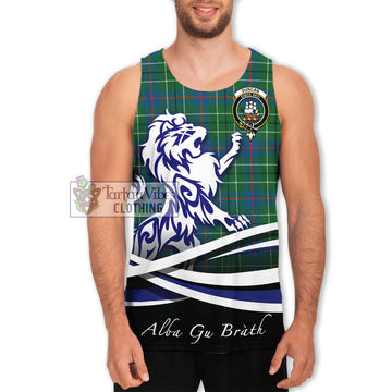 Duncan Ancient Tartan Men's Tank Top with Alba Gu Brath Regal Lion Emblem