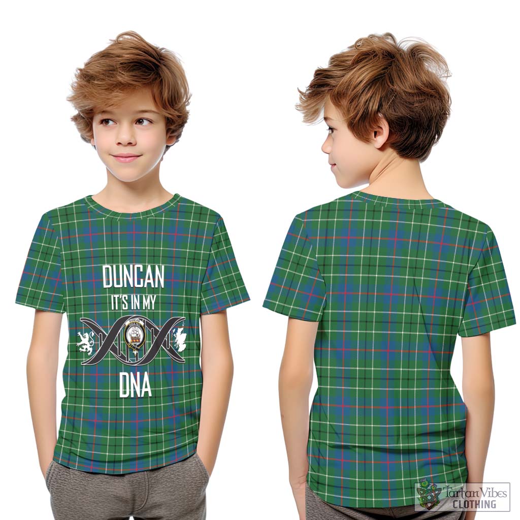 Tartan Vibes Clothing Duncan Ancient Tartan Kid T-Shirt with Family Crest DNA In Me Style