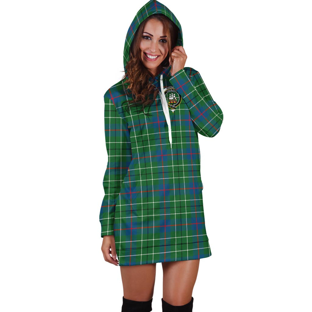 Duncan Ancient Tartan Hoodie Dress with Family Crest - Tartanvibesclothing