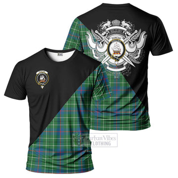 Duncan Ancient Tartan T-Shirt with Family Crest and Military Logo Style