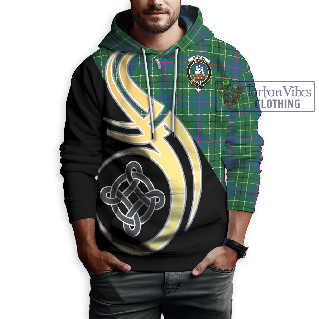 Duncan Ancient Tartan Hoodie with Family Crest and Celtic Symbol Style Zip Hoodie - Tartan Vibes Clothing