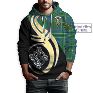 Duncan Ancient Tartan Hoodie with Family Crest and Celtic Symbol Style