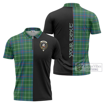 Duncan Ancient Tartan Zipper Polo Shirt with Family Crest and Half Of Me Style