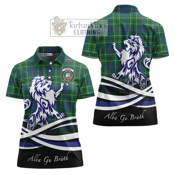 Duncan Ancient Tartan Women's Polo Shirt with Alba Gu Brath Regal Lion Emblem