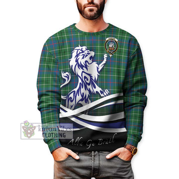 Duncan Ancient Tartan Sweatshirt with Alba Gu Brath Regal Lion Emblem