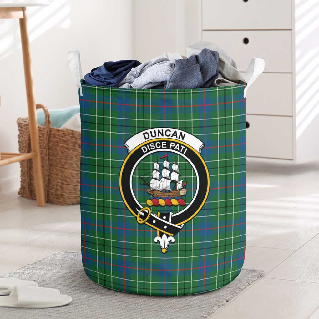 Duncan Ancient Tartan Laundry Basket with Family Crest One Size - Tartanvibesclothing Shop