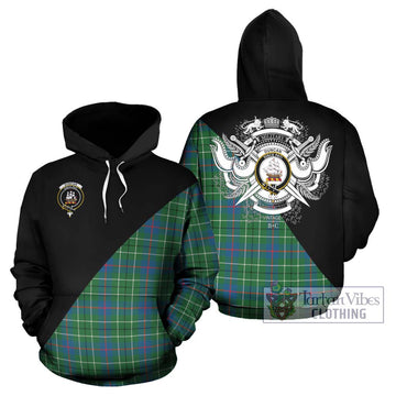 Duncan Ancient Tartan Hoodie with Family Crest and Military Logo Style